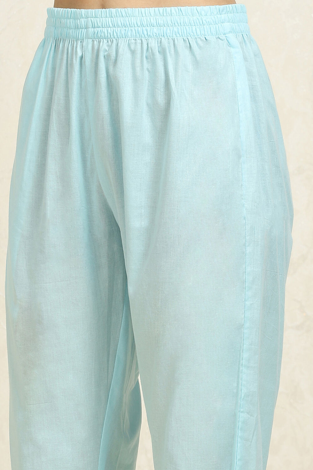 Blue Cotton Handloom Unstitched Suit Set image number 3