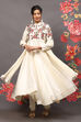 Rohit Bal Off White Cotton Blend Anarkali Kurta Suit Set image number 7