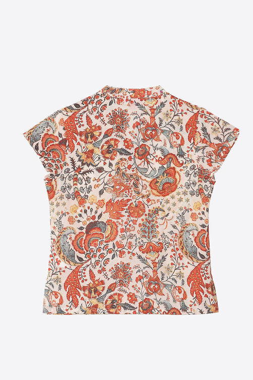 Off White Cotton Printed Top image number 2