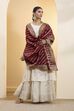 Gold-Toned & Maroon Banarasi Weave Dupatta image number 0