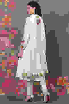 Rohit Bal Off White Cotton Silk Straight Yarndyed Suit Set image number 4