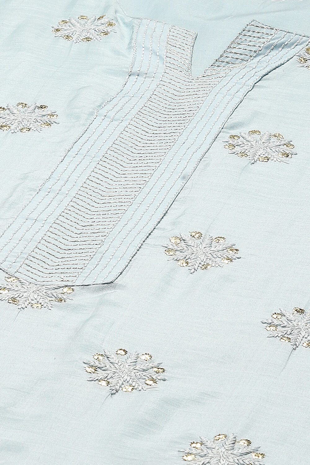 Powder Pink Cotton Blend Straight Kurta Palazzo Suit Set image number 1