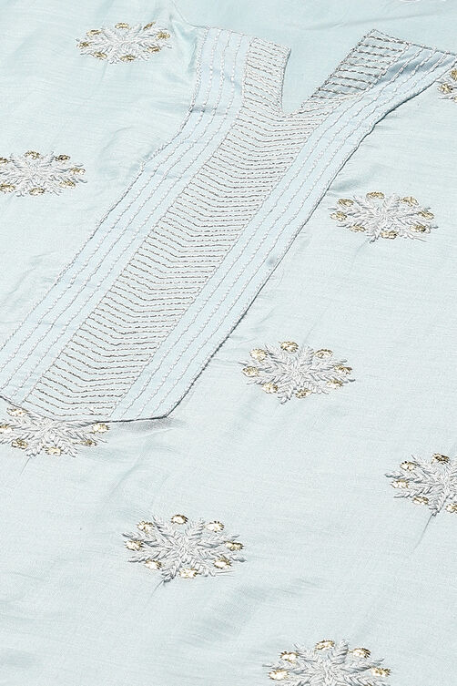 Powder Pink Cotton Blend Straight Kurta Palazzo Suit Set image number 1