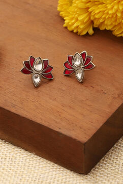 Red 925 Sterling Silver Earrings image number 0