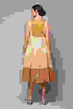 Orange Cotton Tiered Dress image number 4