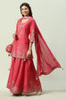 Fuchsia Cotton Sharara Set Kurta Sharara Suit Set image number 0