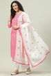 Pink Printed Cotton Straight Kurta Palazzo Suit Set image number 5