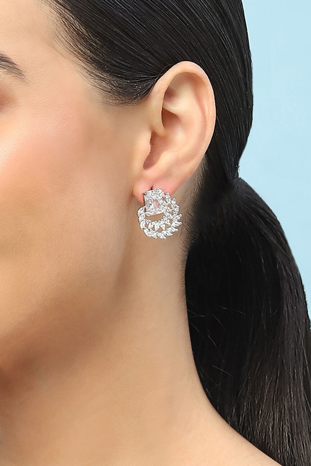 White Brass Earrings image number 1