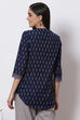 Indigo Cotton Short Yarndyed Kurti image number 4