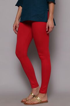 Red Cotton Blend Solid Anklets image number 1