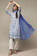 Blue Rayon Straight Kurta Pant Suit Set image number 0