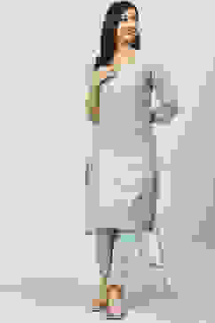 Sap Green Art Silk A-Line 2 Piece Set image number 5