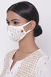 White Viscose Printed Face Mask image number 2