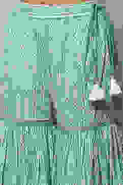 Sea Green Cotton Straight Kurta Garara Suit Set image number 3