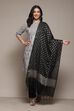 Black Poly Metalic Yarndyed Dupatta image number 0