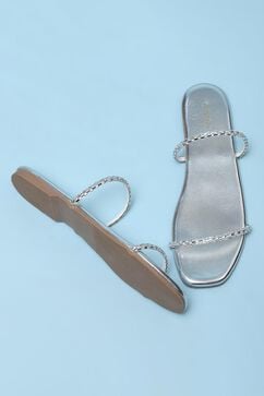Silver Embellished Slip-Ons image number 2