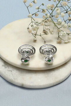 Green Brass Earrings image number 2