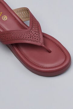 Maroon Synthetic Wedges image number 3