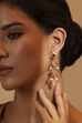 Green Gold Plated Brass Studded Drop Earrings image number 1