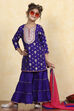 Purple Brocade Short Kurta Suit Set image number 7