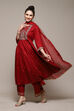 Green & Maroon Rayon Gathered Kurta Palazzo Suit Set image number 5