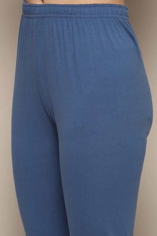 Blue Cotton A-Line Suit Set image number 2