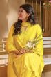 Lime Yellow Cotton Schiffli Straight Suit Set image number 0