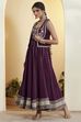 Purple Cotton Silk Kalidar Dress image number 3