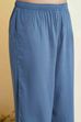 Blue Cotton Printed Straight Kurta Set image number 2