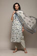 Blue Cotton Printed Unstitched Suit Set image number 1