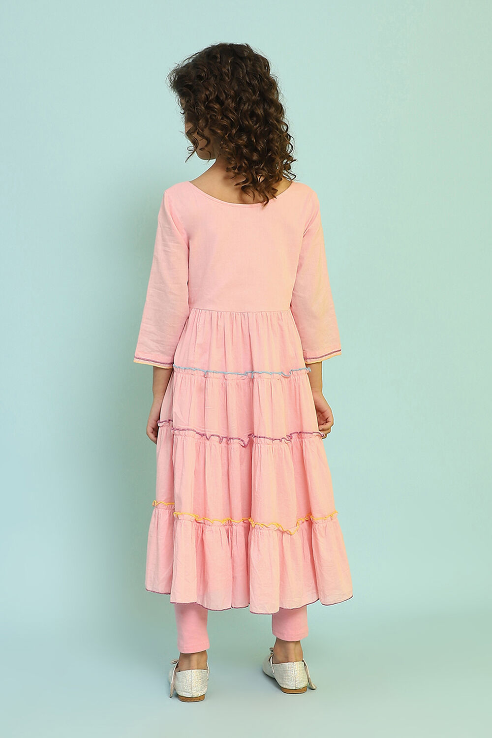 Pastel Green Cotton Tiered Suit Set image number 4