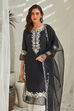 Blue Black Polyester Blend Straight Suit Set image number 6