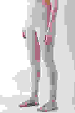 Light Pink Cotton Lycra Solid Fitted Leggings image number 2