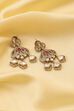 Pink Gold-Plated Brass Studded Drop Earrings image number 0