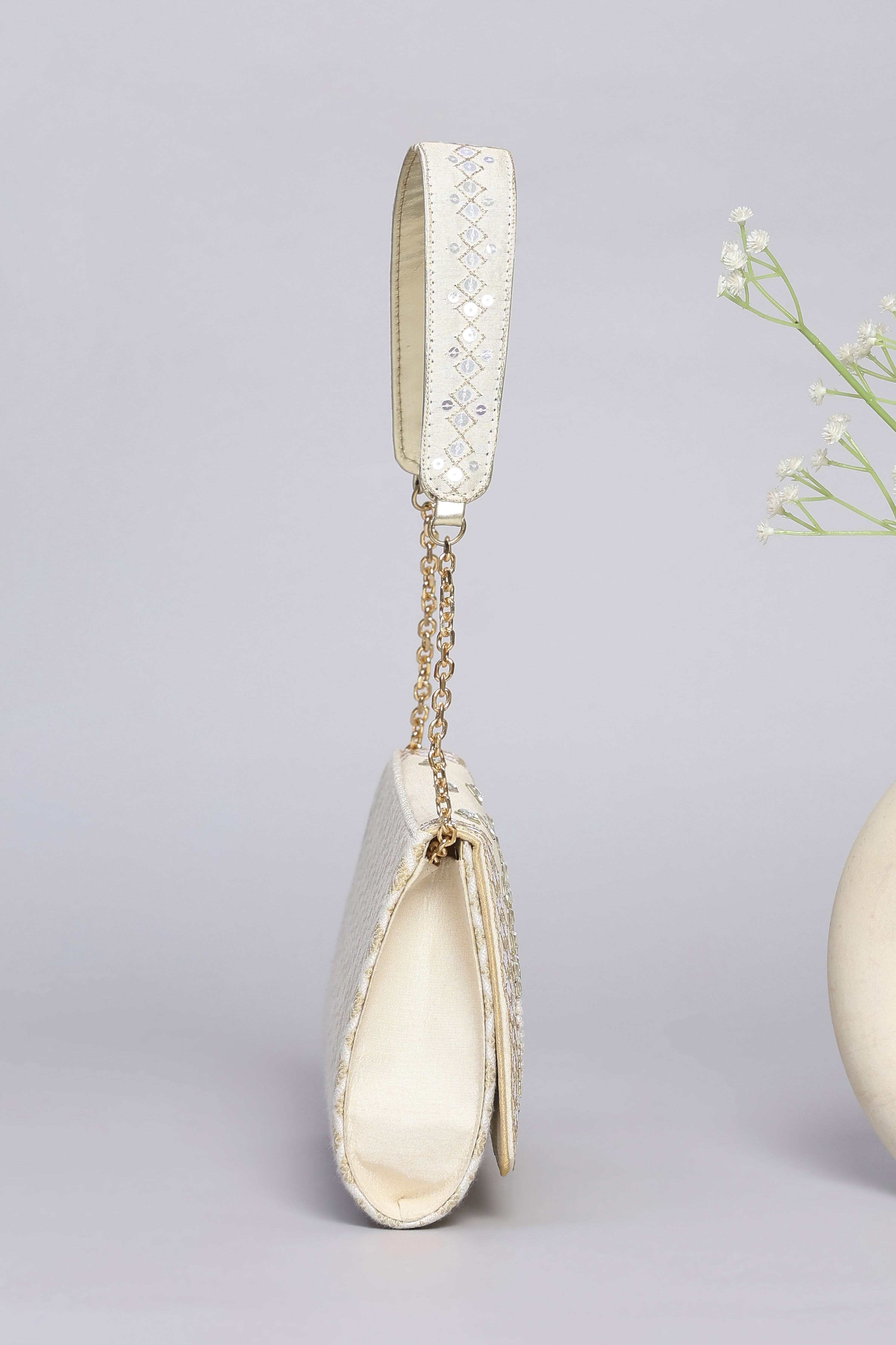 Ivory Polycotton Clutch image number 3