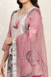 Wine Linen Blend Unstitched Suit Set image number 2