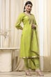 Blue Poly Chanderi Fitted Suit Set image number 3