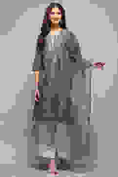 Green Embroidered Nylon Dupatta image number 2