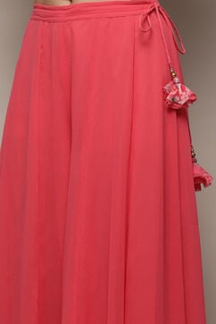 Pink Polyester Gathered Kurta Sharara Suit Set image number 2