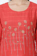 Red Cotton Straight Printed Kurta image number 1