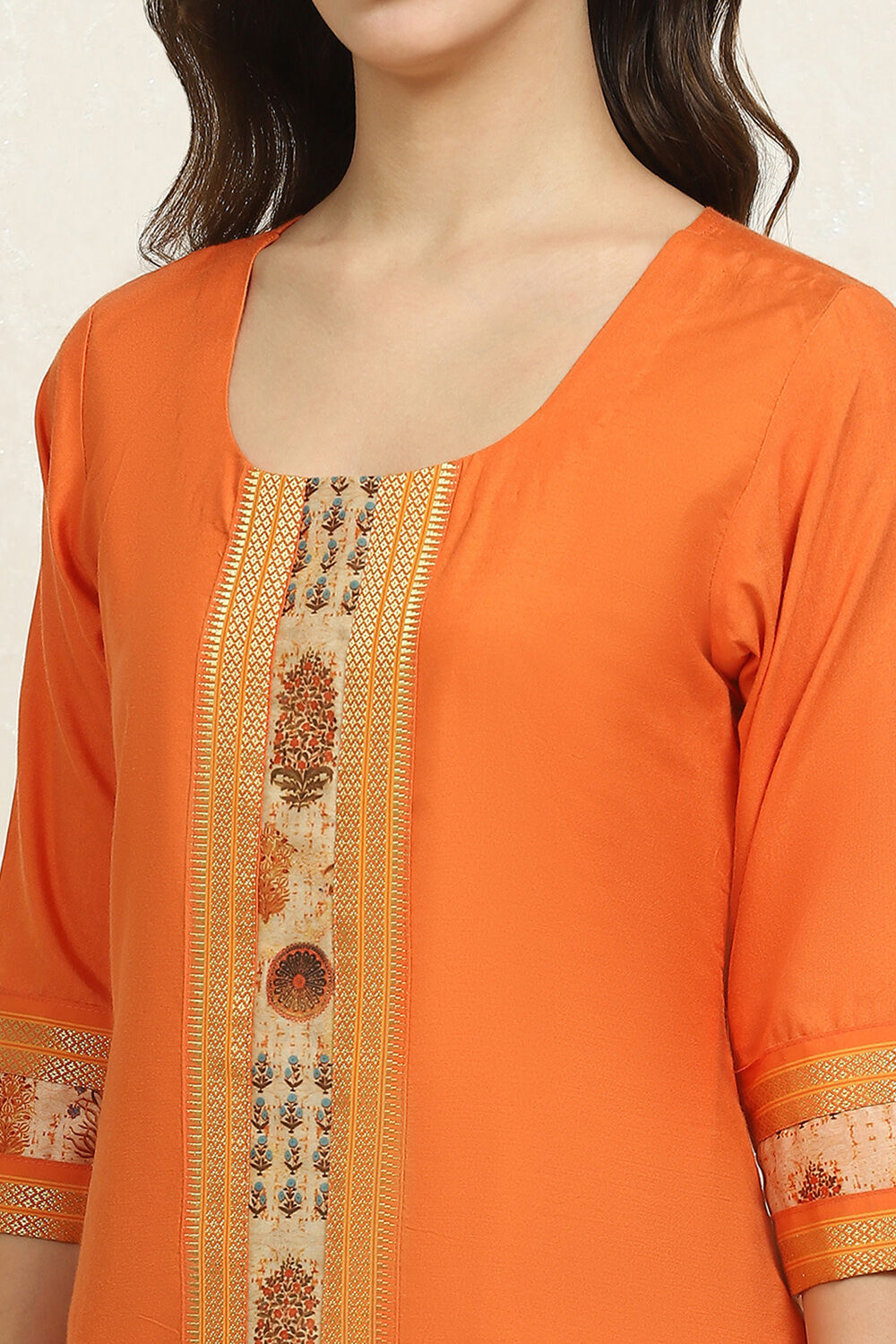 Maroon Cotton Handloom Unstitched Suit Set image number 2