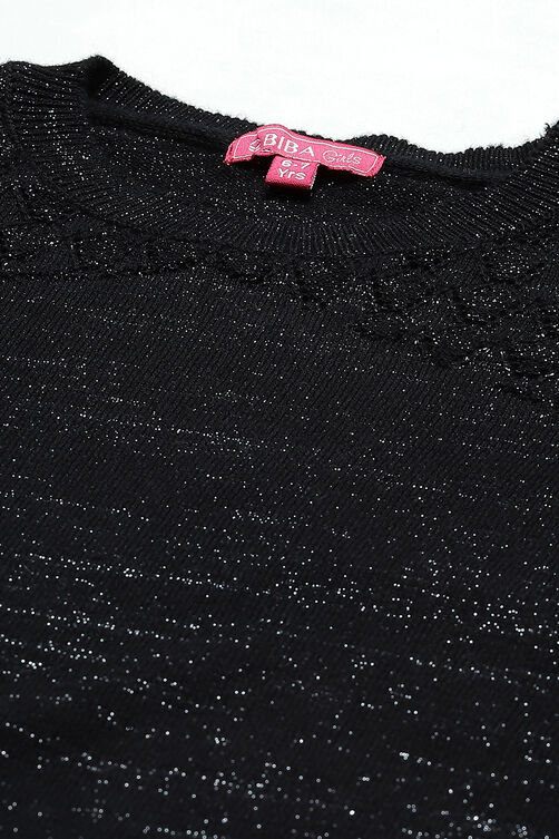 Black Flared Cotton Dress image number 1