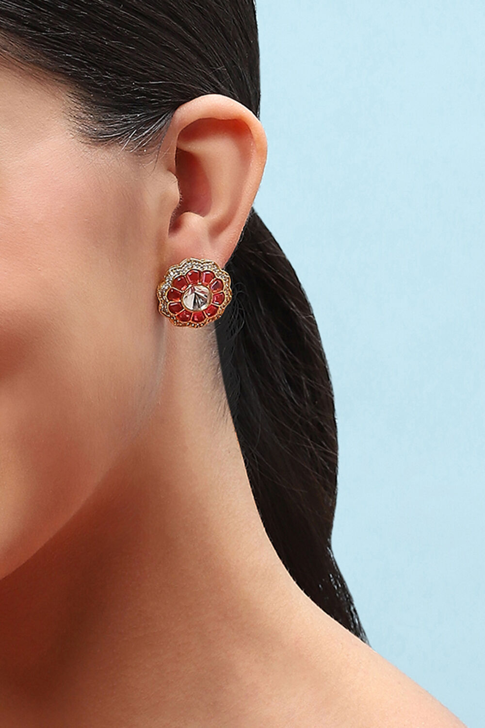 Dark pink earrings hot sale