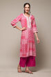 Deep Fuchsia Rayon Straight Printed Kurta image number 4