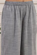 Grey Polyester Striped Straight Kurta Set image number 3