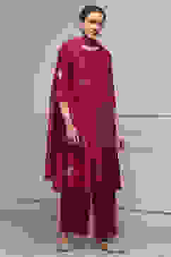 Red Chanderi Printed Straight Suit Set image number 5