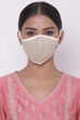Light Gold Poly Metallic Yarndyed Face Mask image number 0