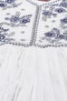 White Blue Cotton A-Line Kurta Palazzo Suit Set image number 1