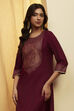Berry Viscose Blend A Line Kurta image number 1