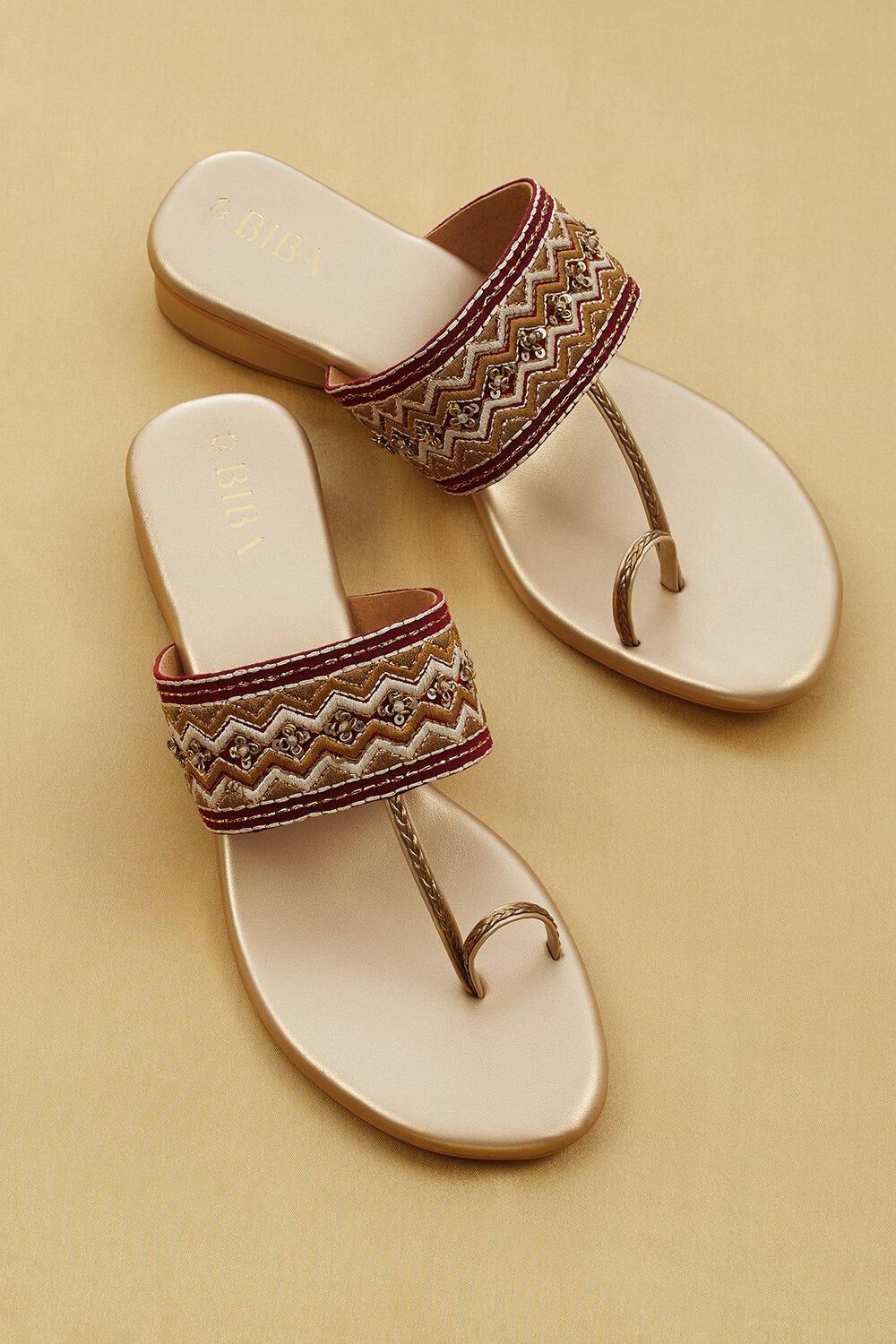 Golden Embroidered Slipon
